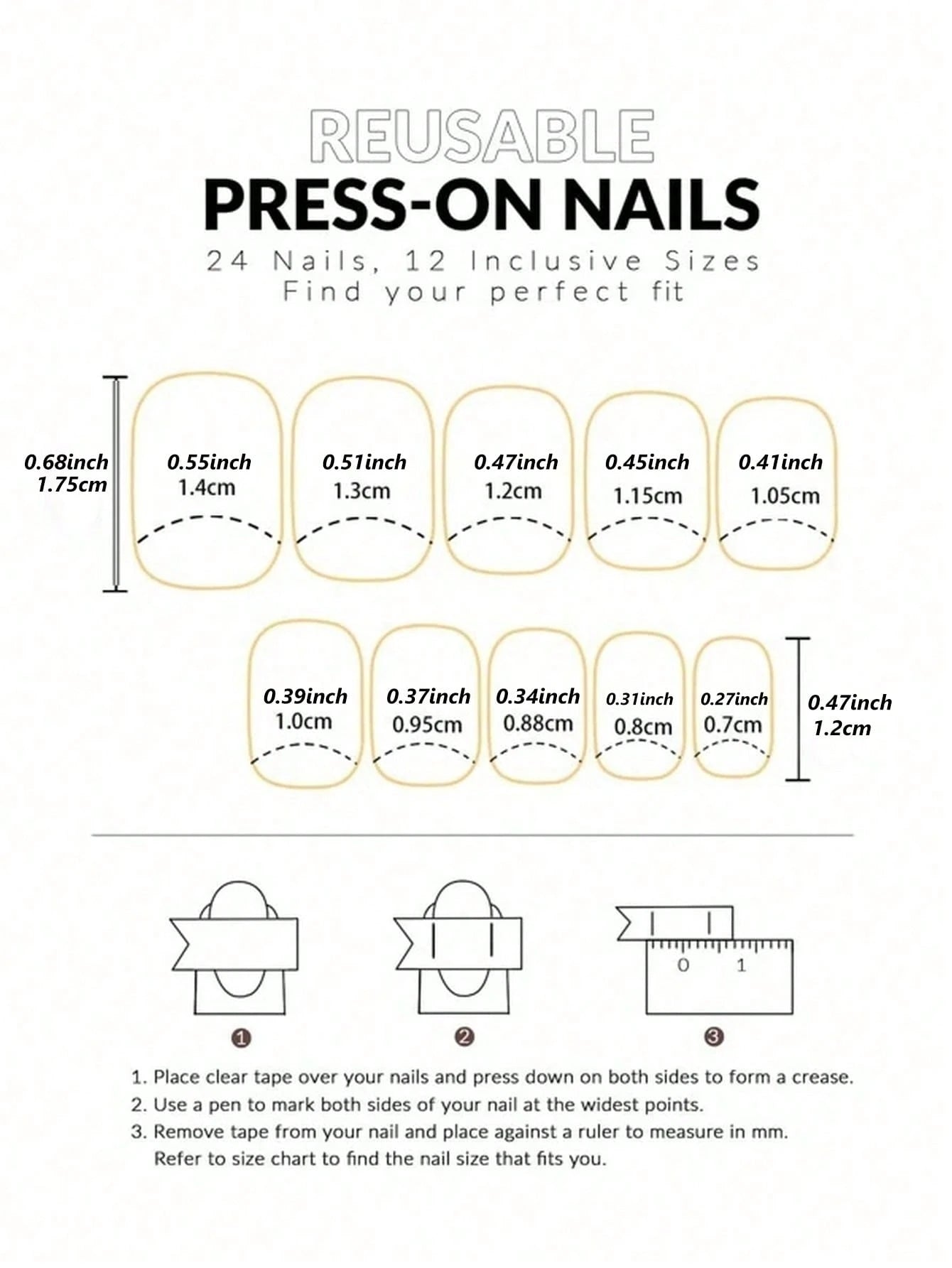 Shein 24pcs Red Heart Press on Nails