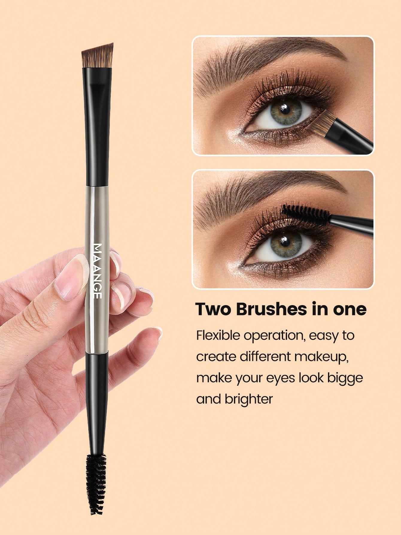 Maange 7Pcs Makeup Brush Black With Bag