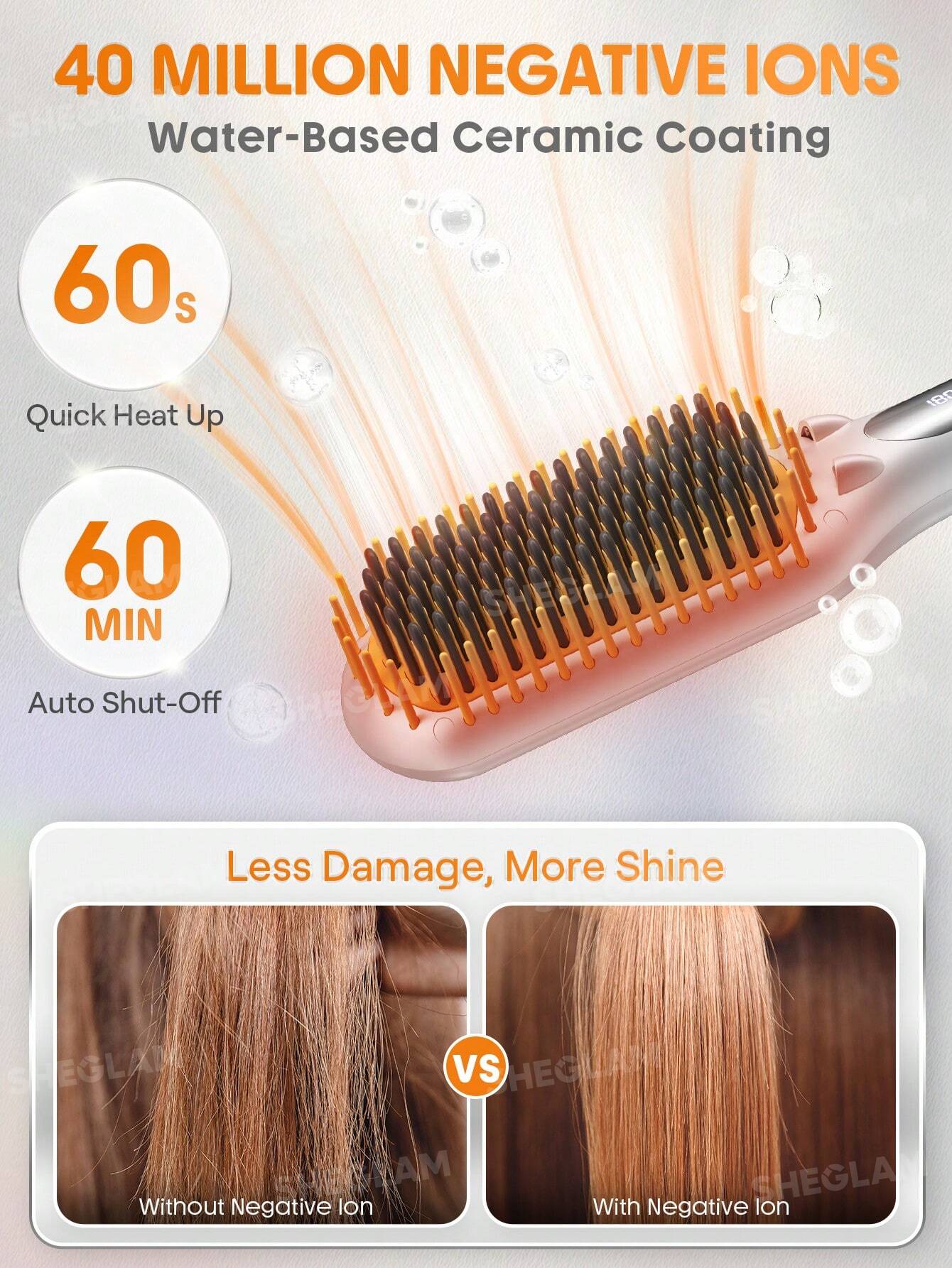 Sheglam Hair Sleek Chic Triple Grip Straightening Brush
