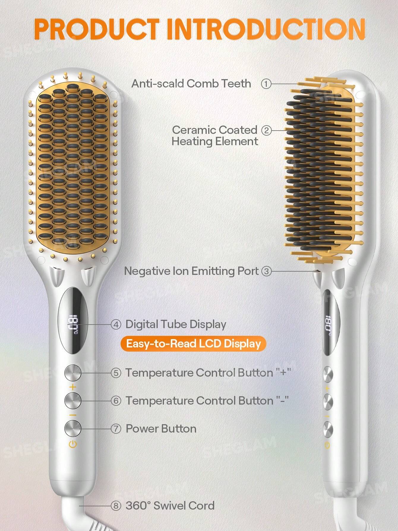 Sheglam Hair Sleek Chic Triple Grip Straightening Brush