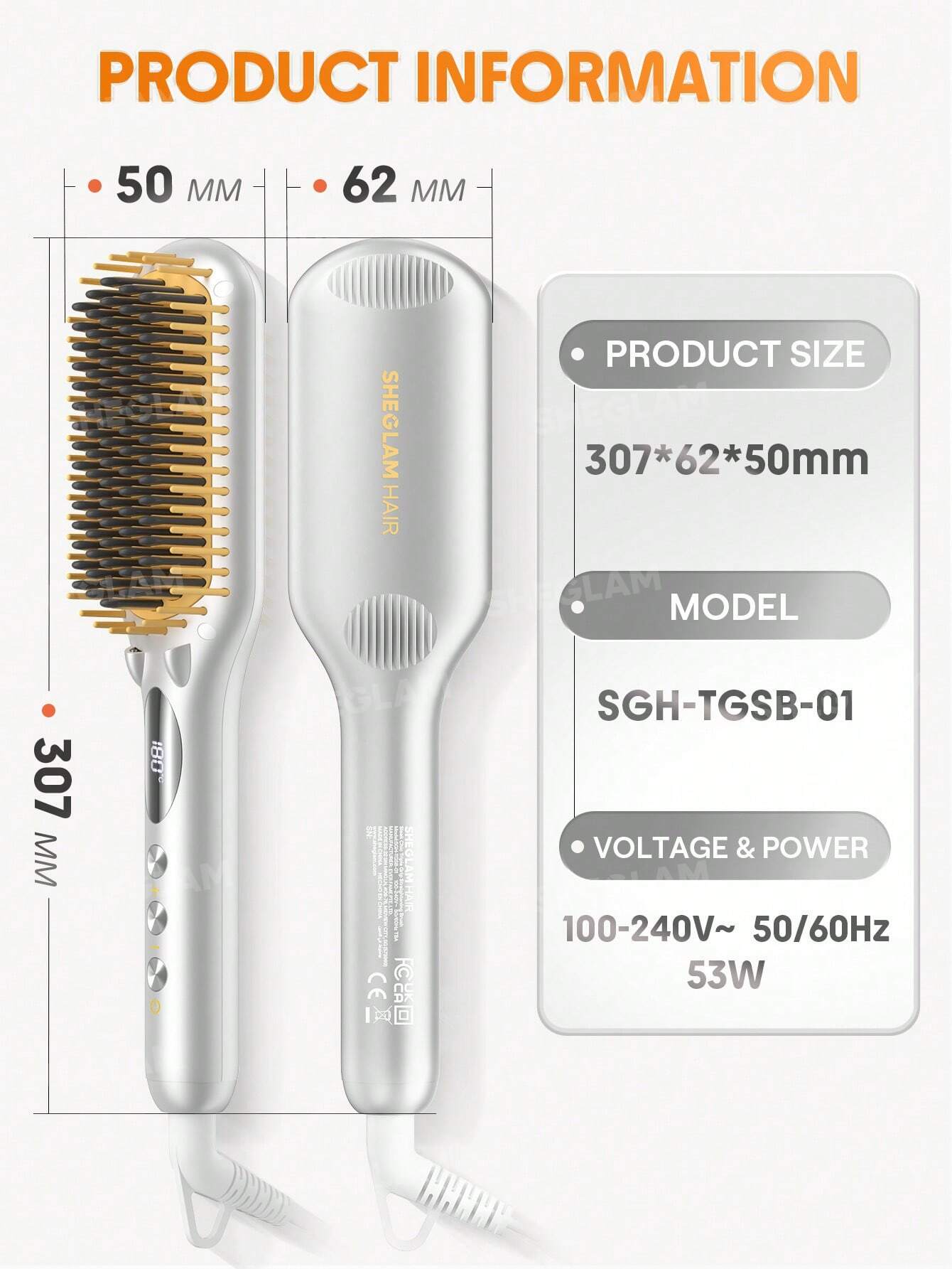 Sheglam Hair Sleek Chic Triple Grip Straightening Brush