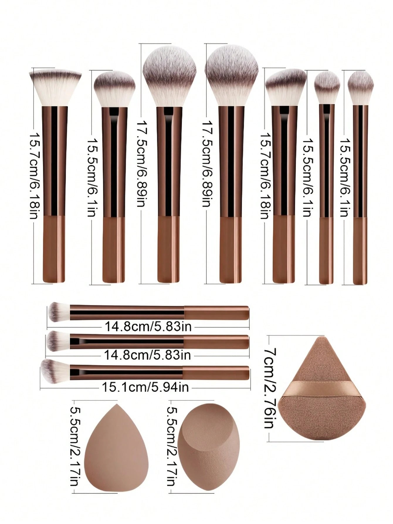 Shein 12Pcs Makeup Brush and 3pcs Sponge