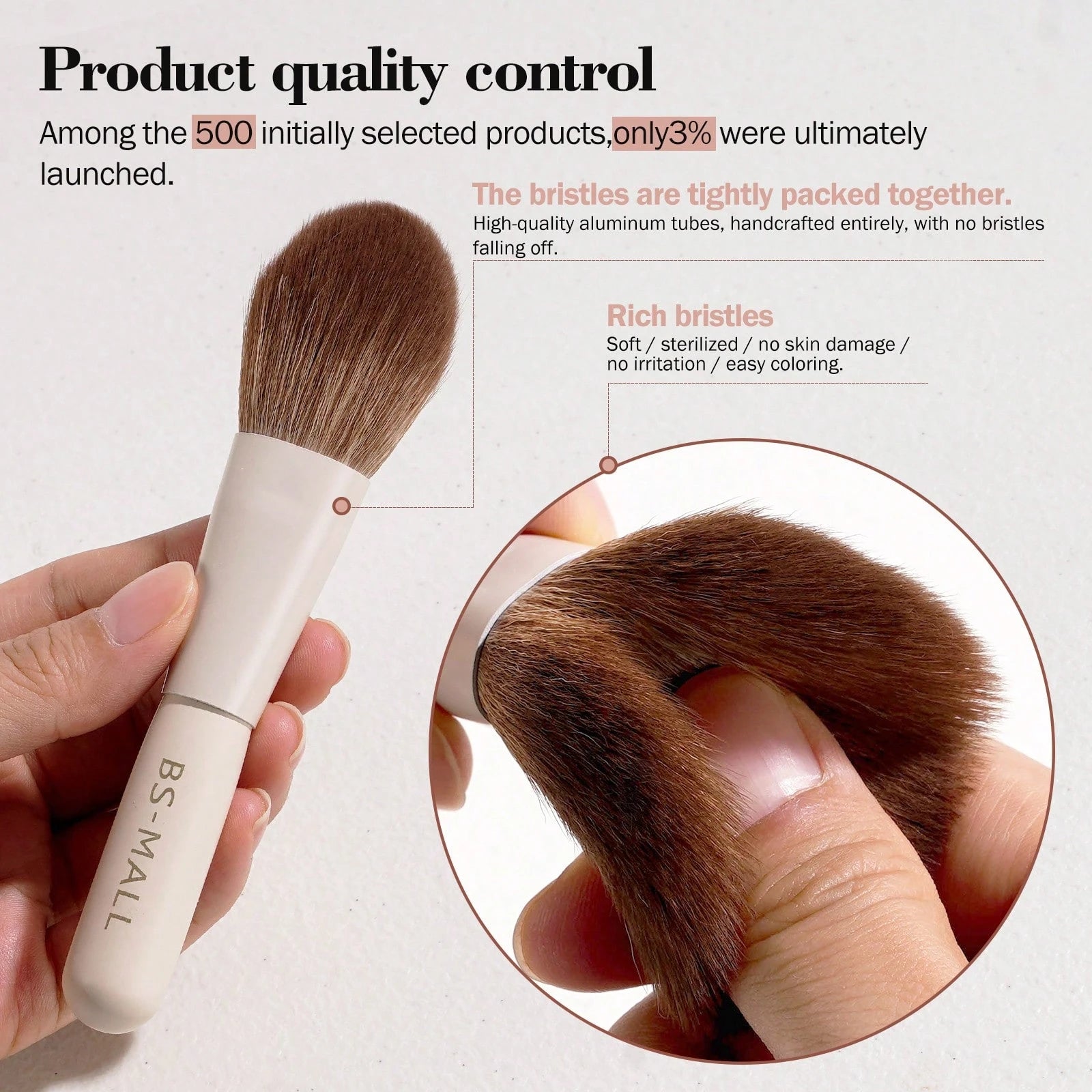 BS-MALL 14Pcs makeup brush set with Bag- Begie