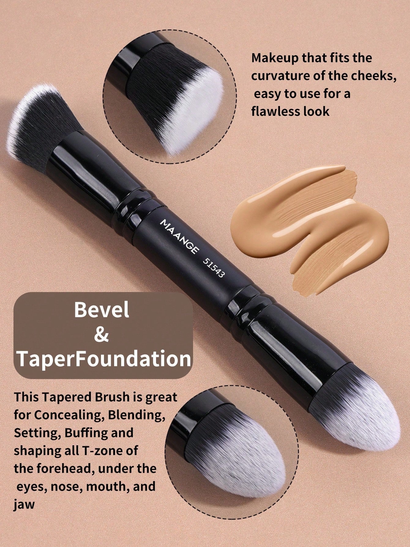 Maange 12Pcs Makeup Brush Black With Box