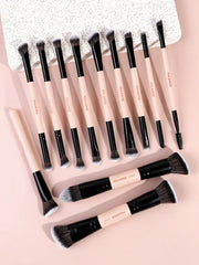 Maange Makeup Brush Pink and Black 12pcs