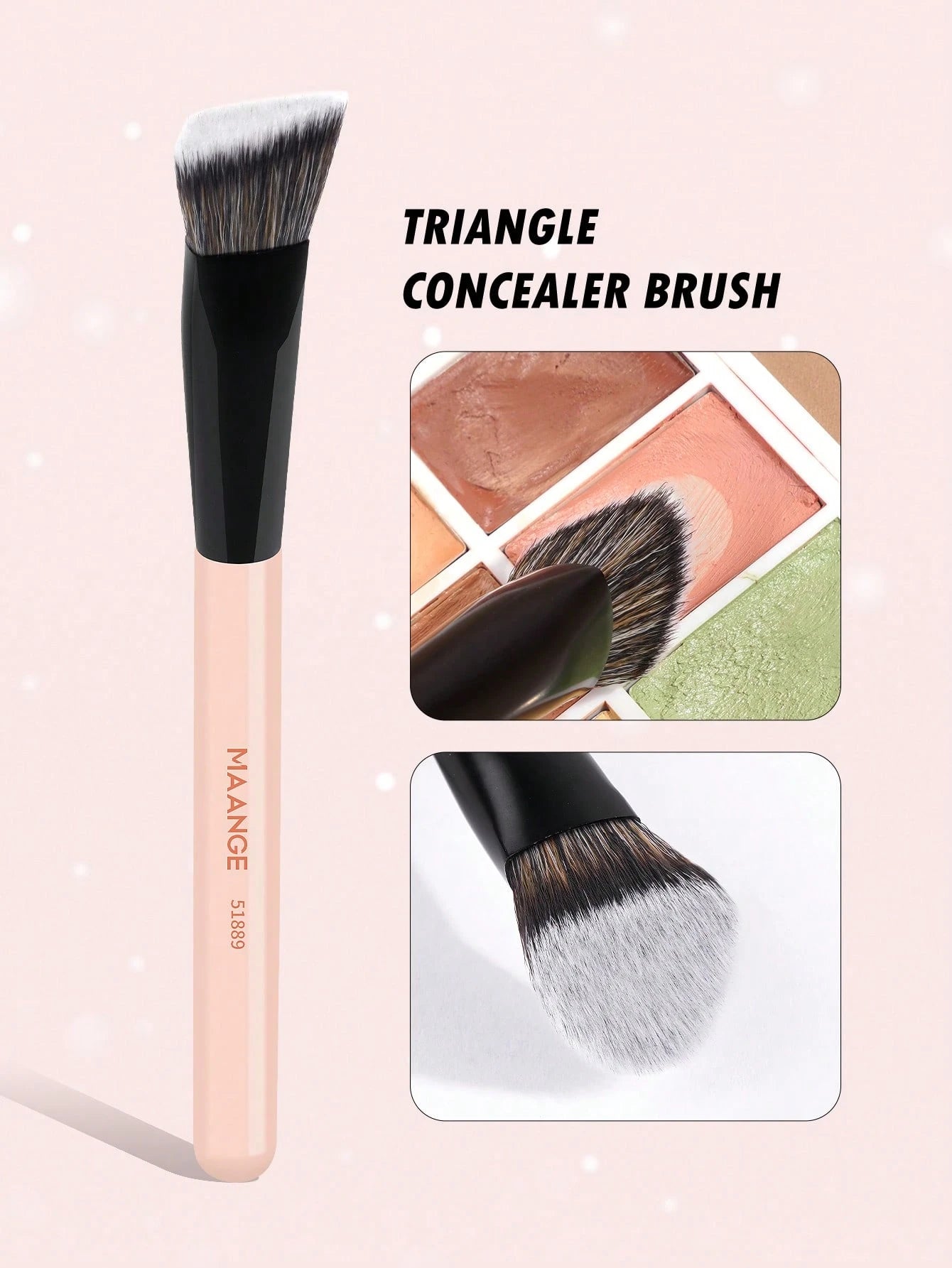 Maange Makeup Brush Pink and Black 6Pcs