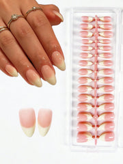 Shein 150pcs Medium Pink Ombre Minimalist Style Fake Nails