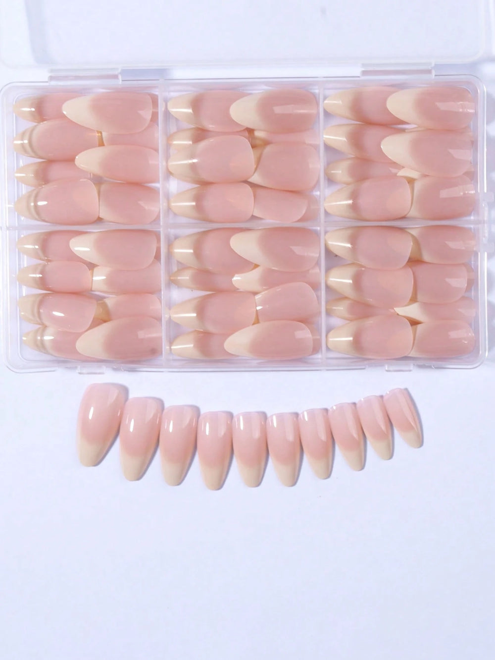 Shein 144pcs Press-On Full Cover Acrylic False Nails Set