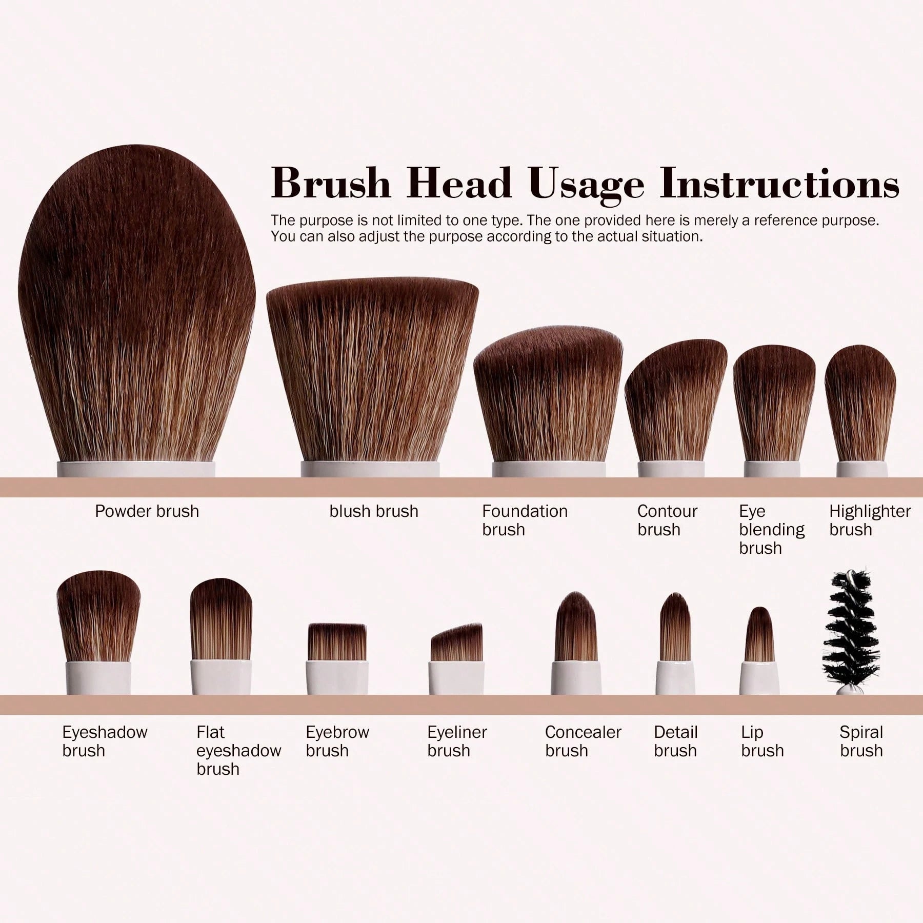 BS-MALL 14Pcs makeup brush set with Bag- Begie