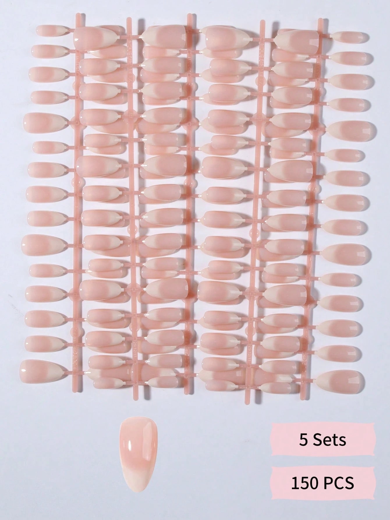 Shein 150pcs Long Almond-Shaped Fake Nail Set