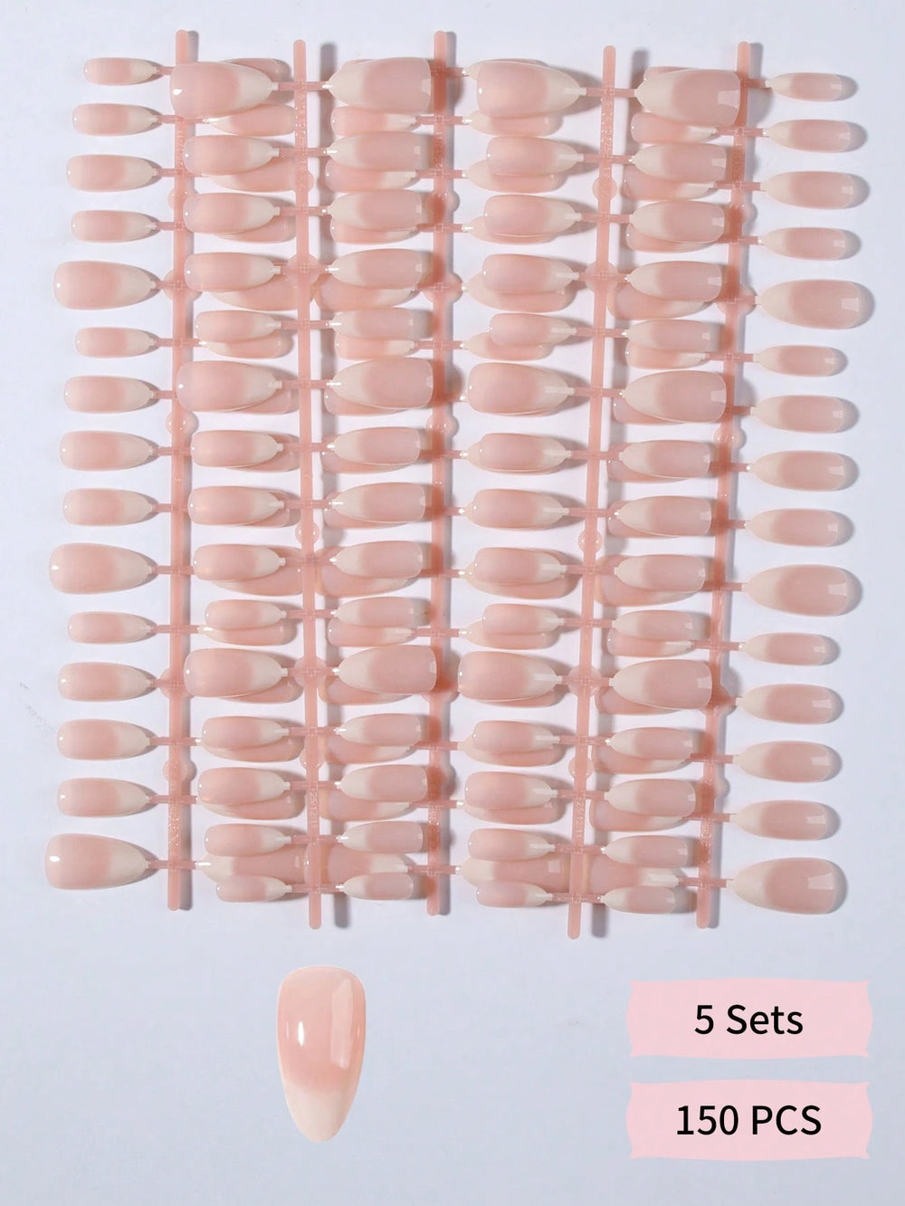 Shein 150pcs Long Almond-Shaped Fake Nail Set