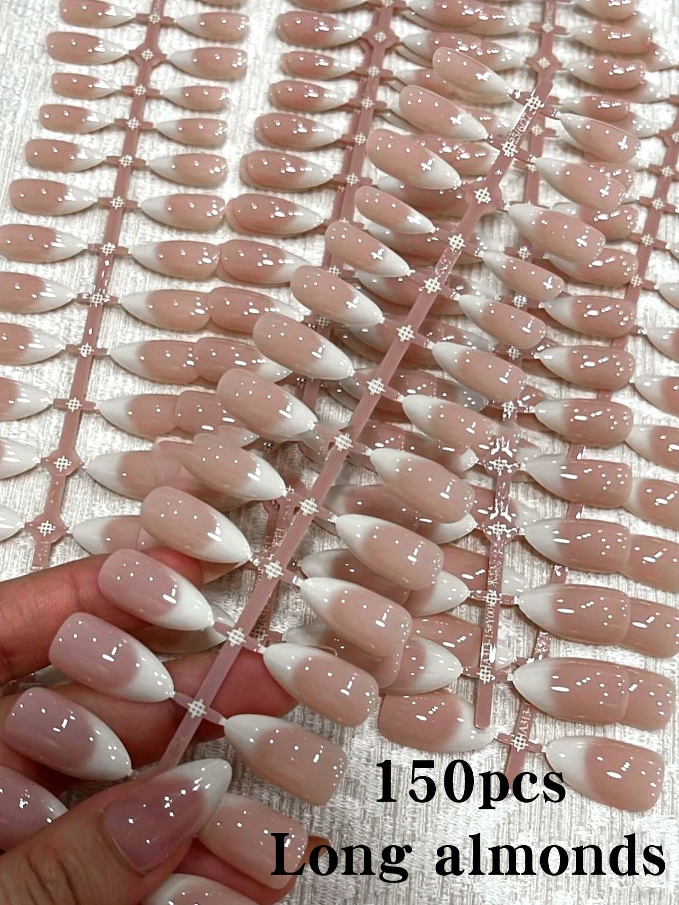 Shein 150pcs Long Almond-Shaped Fake Nail Set