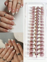 Shein 150pcs Medium Pink Ombre Minimalist Style Fake Nails