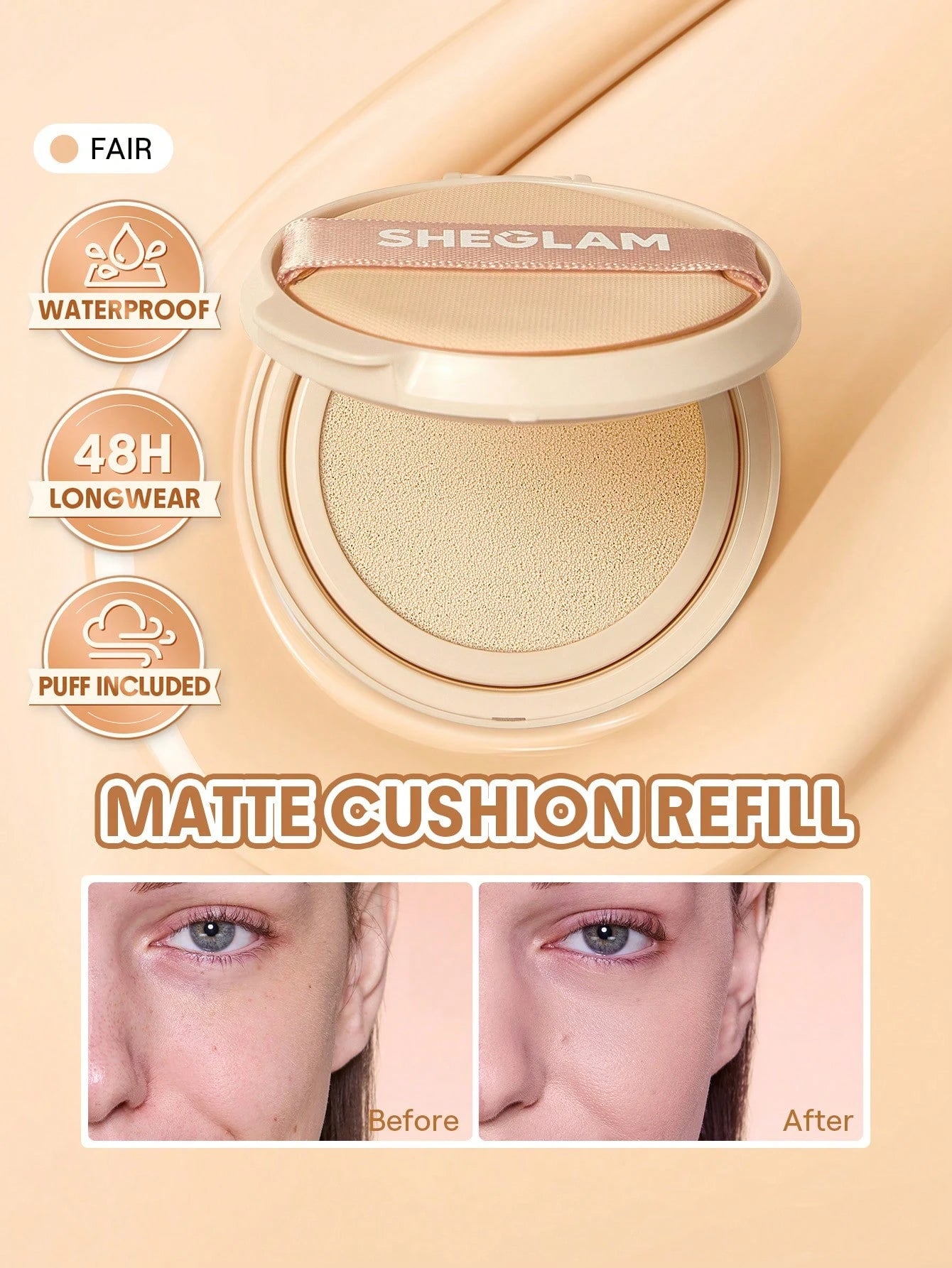 Sheglam Lock & Go Cushion Foundation Long Lasting Refill Pack