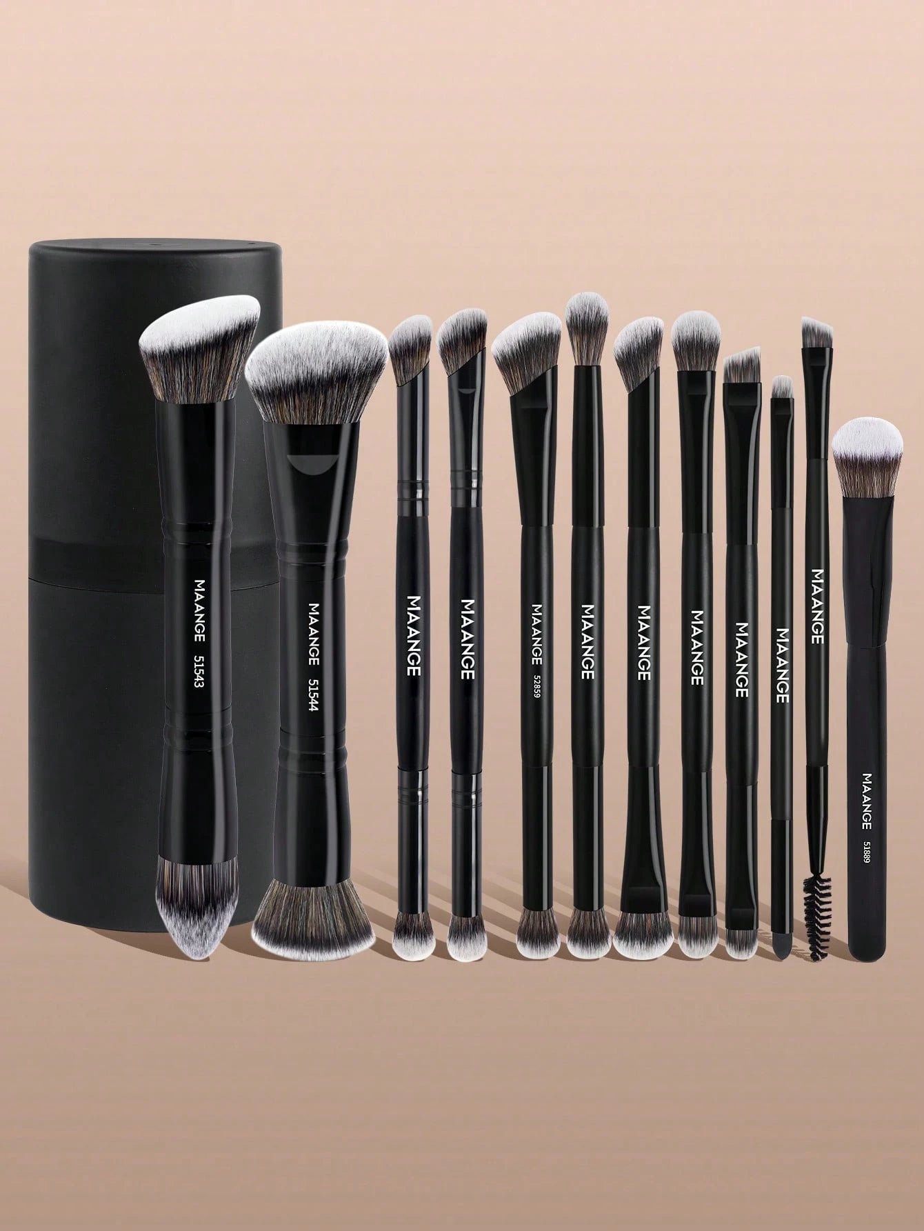 Maange 12Pcs Makeup Brush Black With Box
