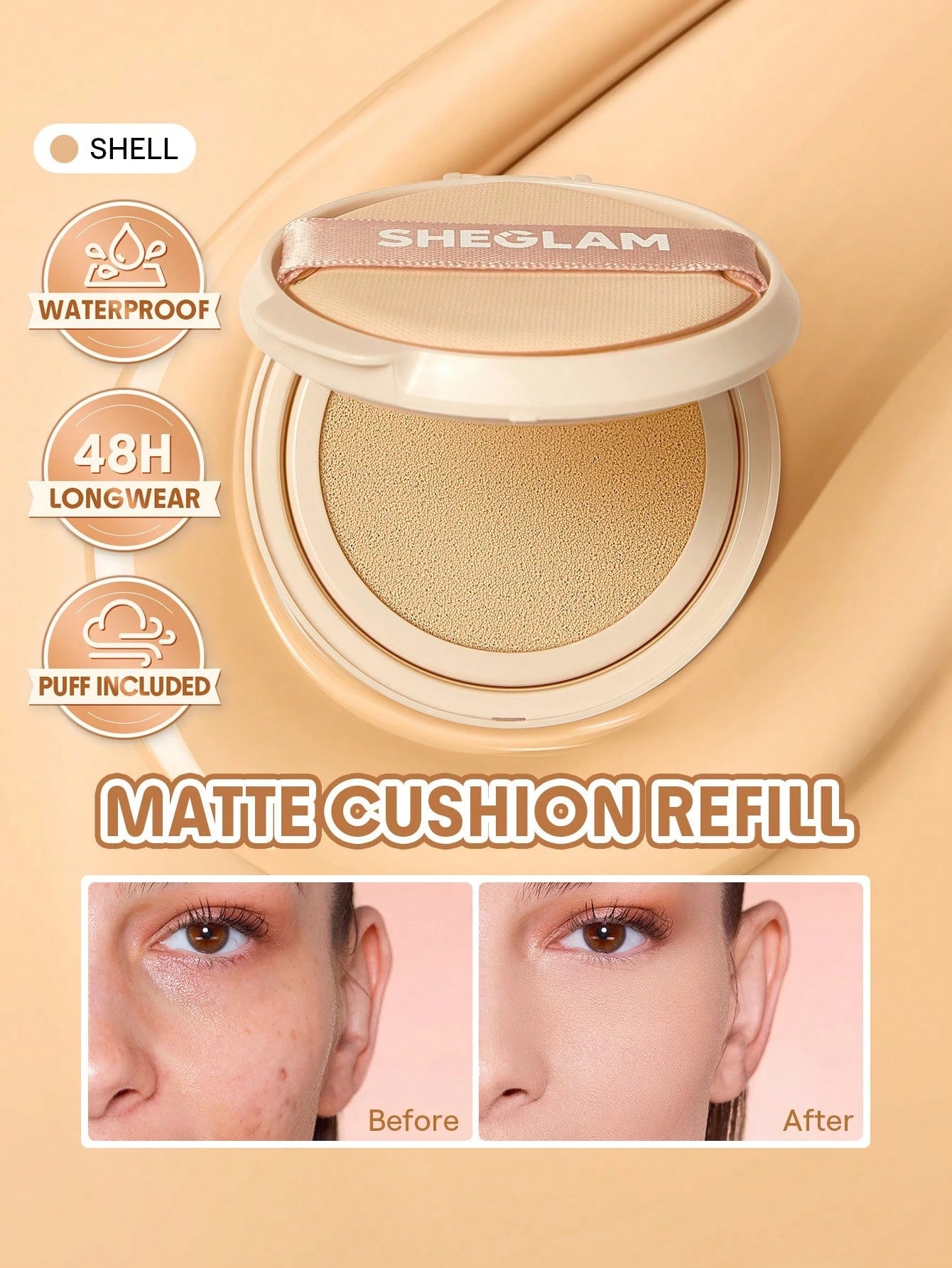 Sheglam Lock & Go Cushion Foundation Long Lasting Refill Pack