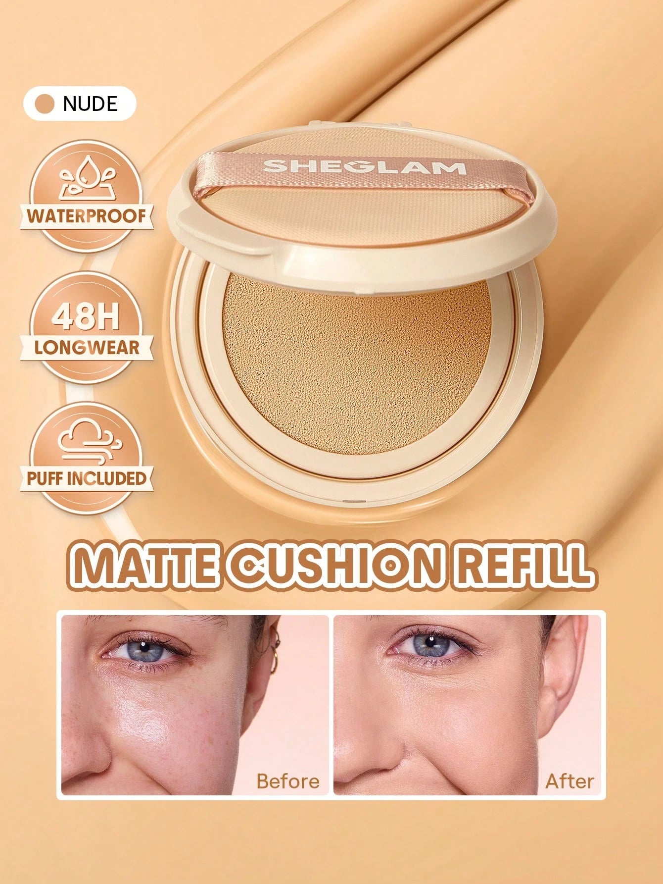 Sheglam Lock & Go Cushion Foundation Long Lasting Refill Pack