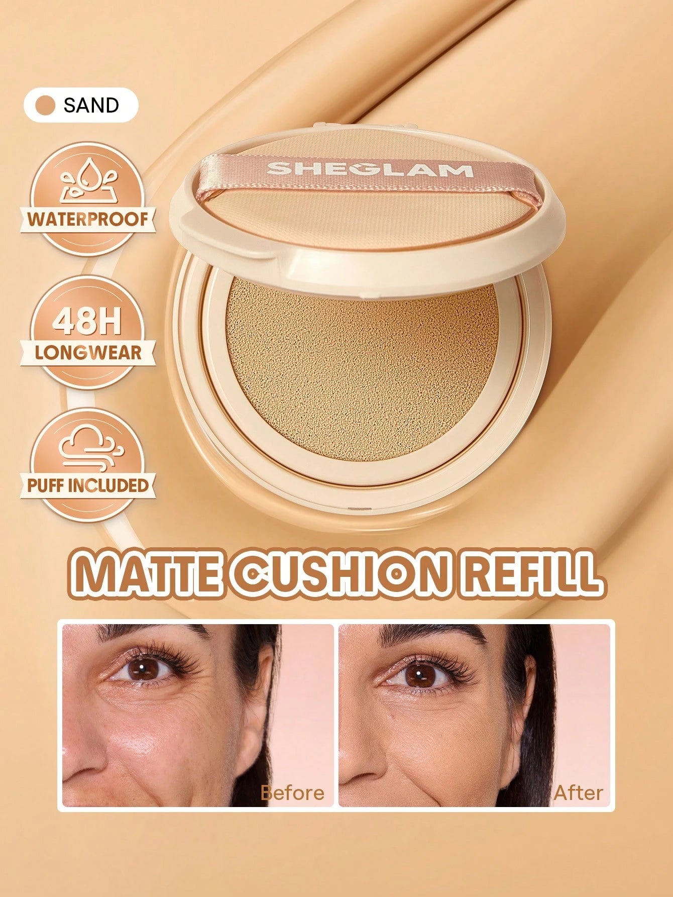 Sheglam Lock & Go Cushion Foundation Long Lasting Refill Pack