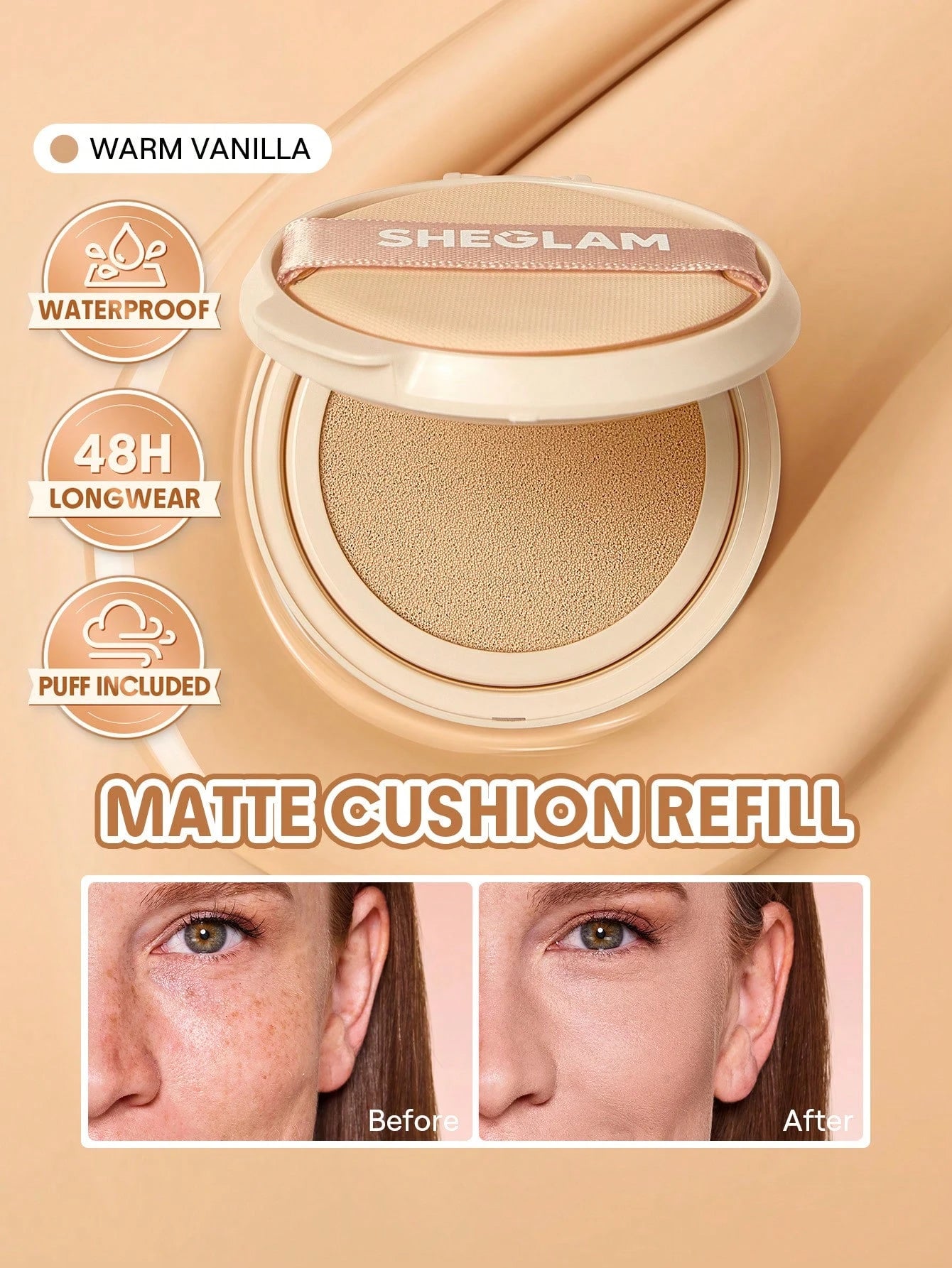 Sheglam Lock & Go Cushion Foundation Long Lasting Refill Pack