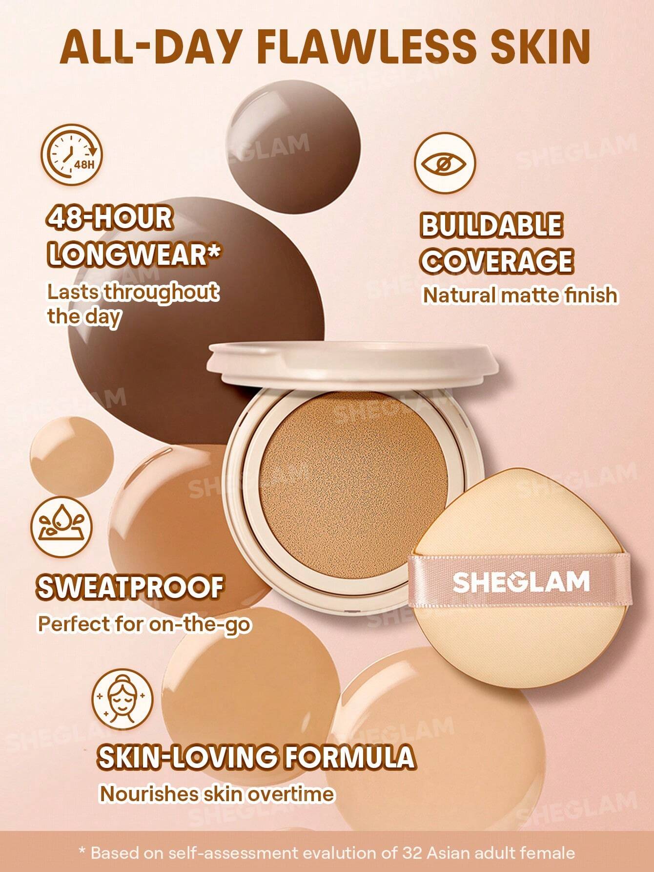 Sheglam Lock & Go Cushion Foundation Long Lasting Refill Pack
