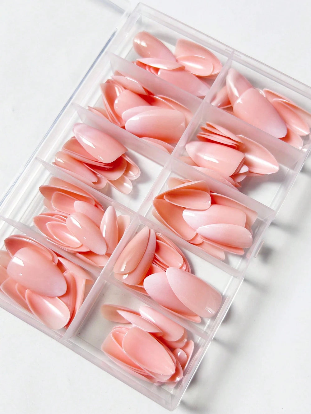 Shein120pcs Box Medium Long Almond Nude Ombre Classic False Nail Stickers
