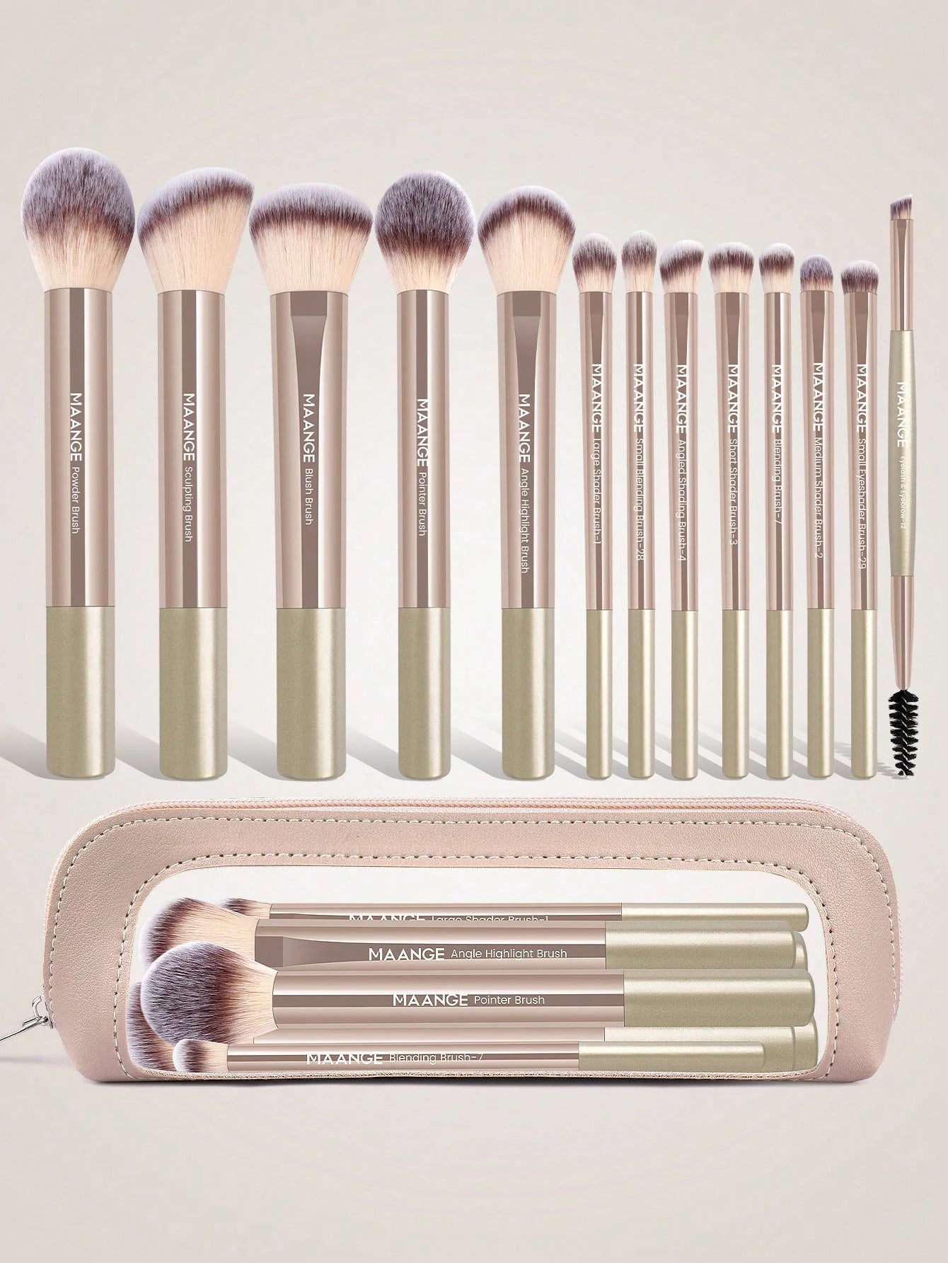 Maange 13Pcs Makeup Brush Rose Gold