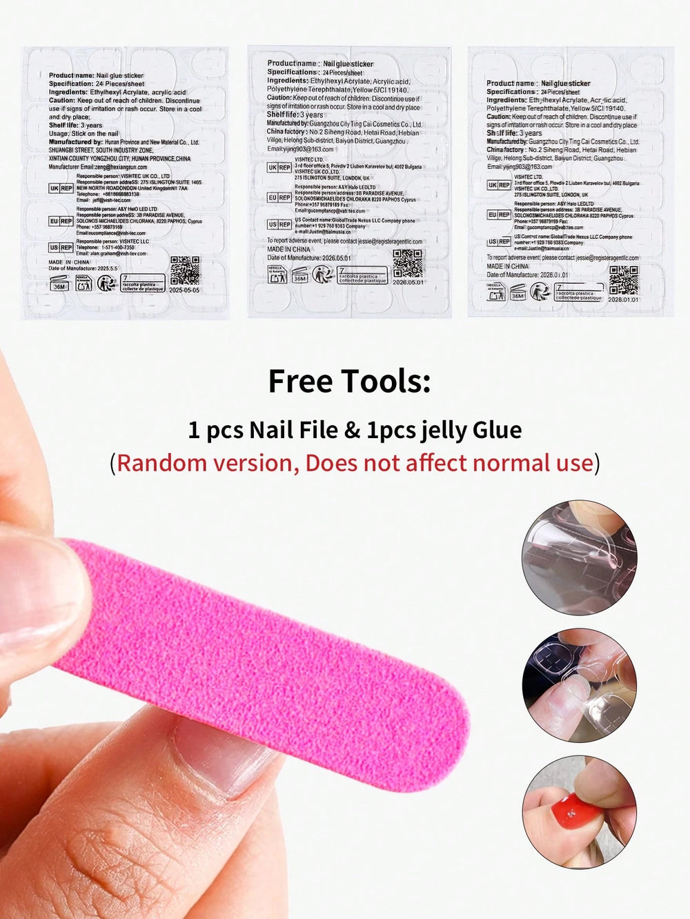 Shein 150pcs Long Almond-Shaped Fake Nail Set