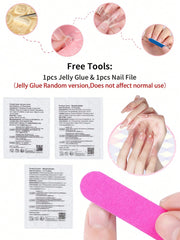 Shein 144pcs Press-On Full Cover Acrylic False Nails Set