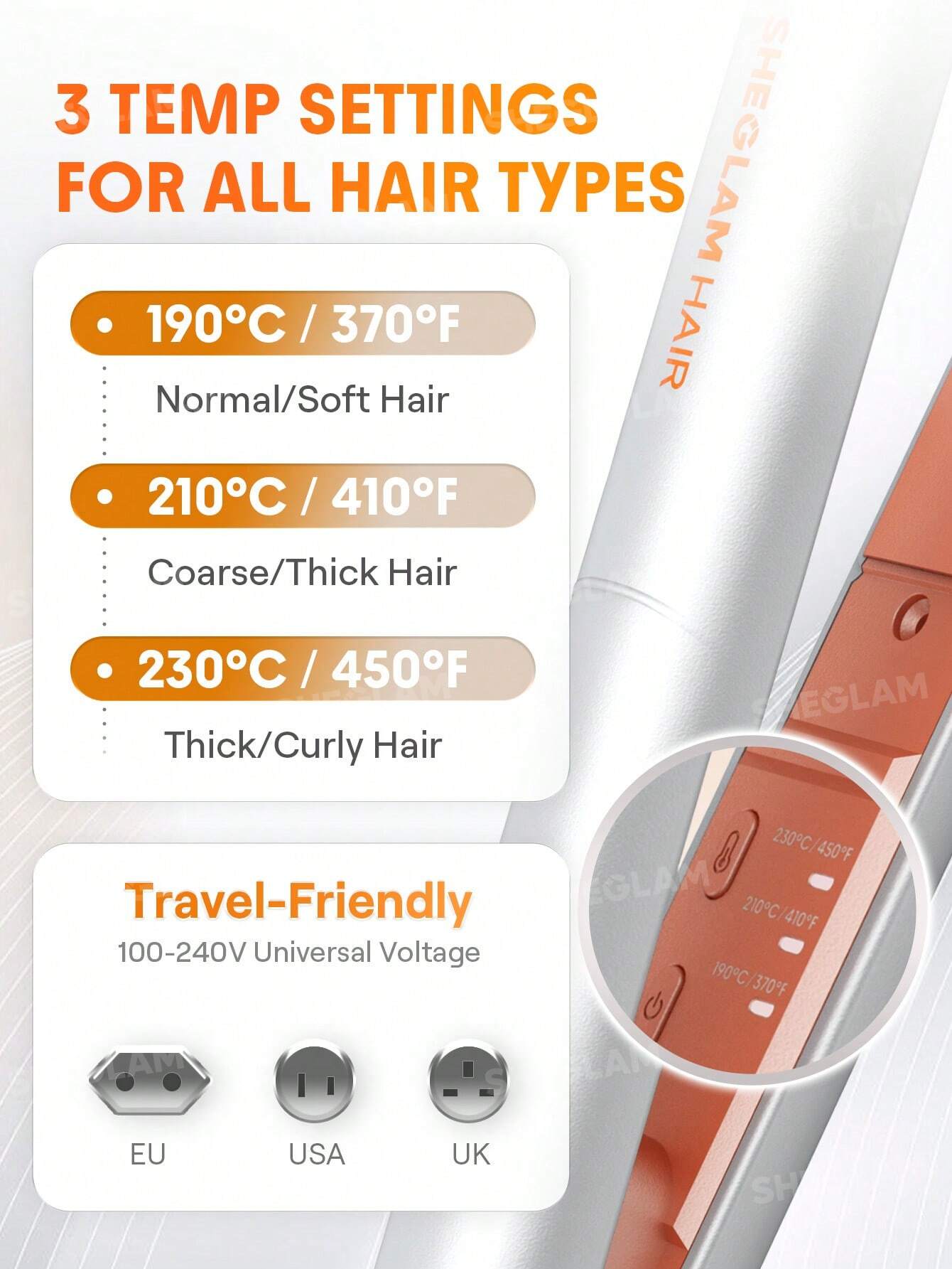 Sheglam Hair mini hair straightener Pro 3 in 1