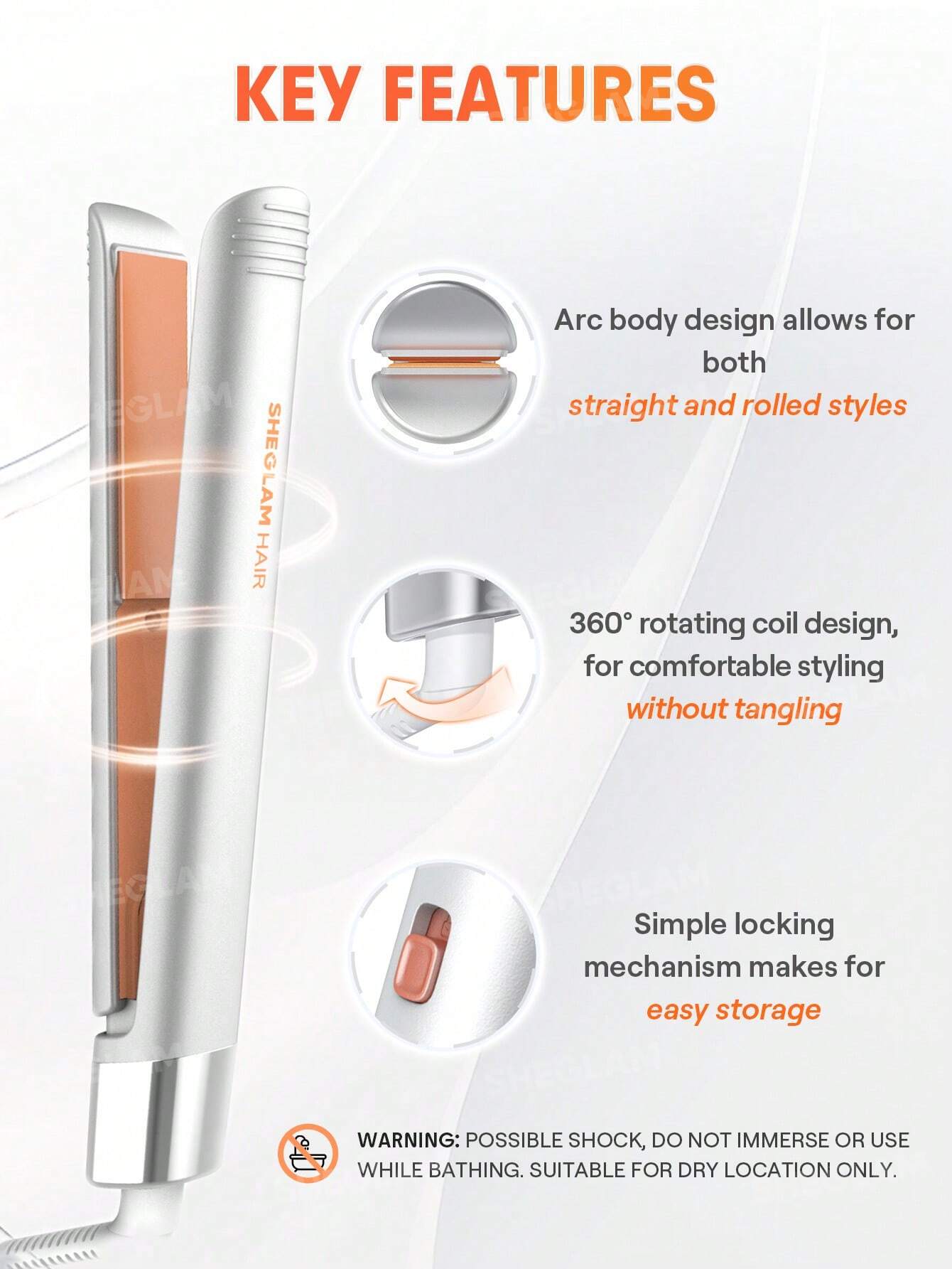 Sheglam Hair mini hair straightener Pro 3 in 1