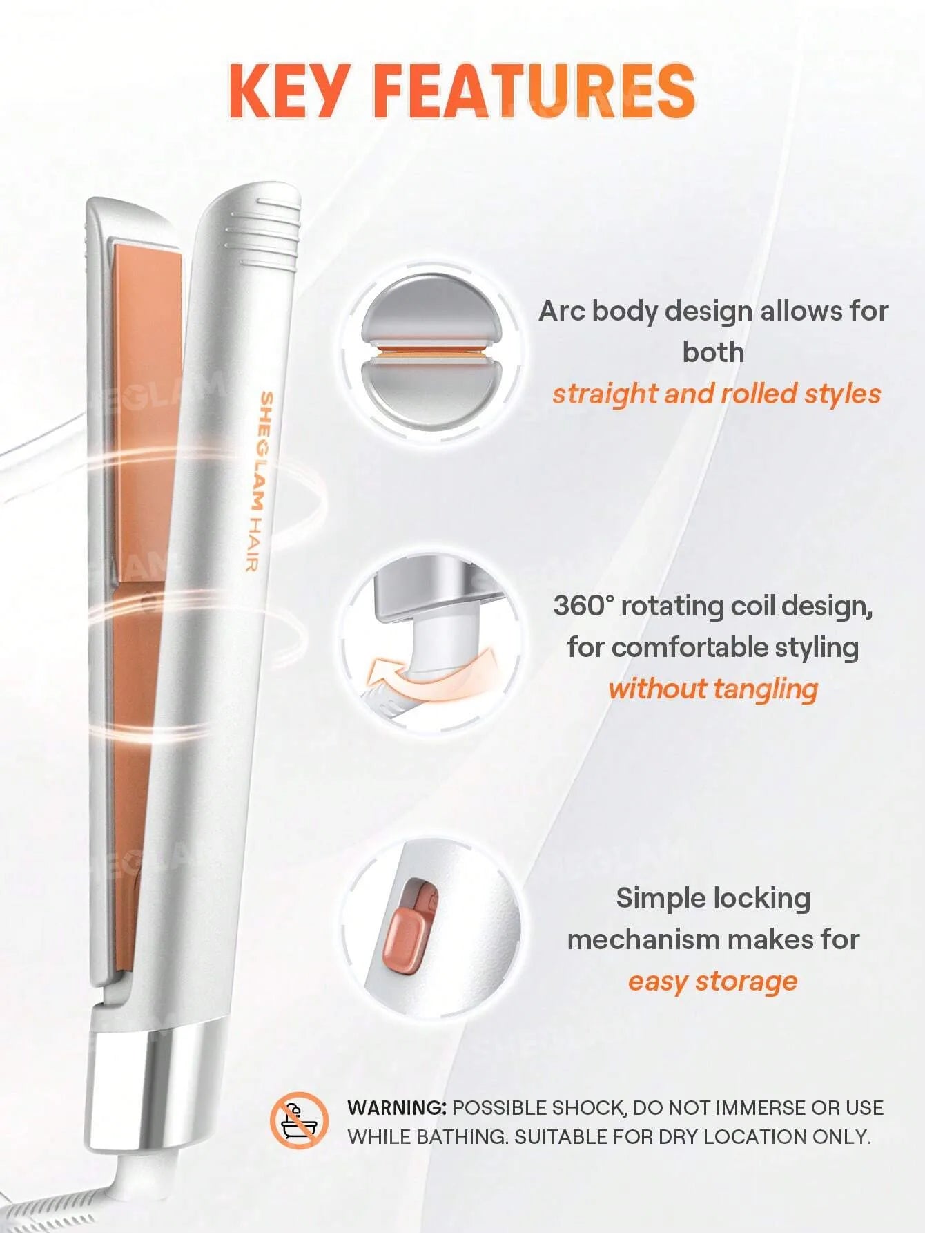 SHEGLAM Hair Mini Hair Straightener Pro 3 in 1