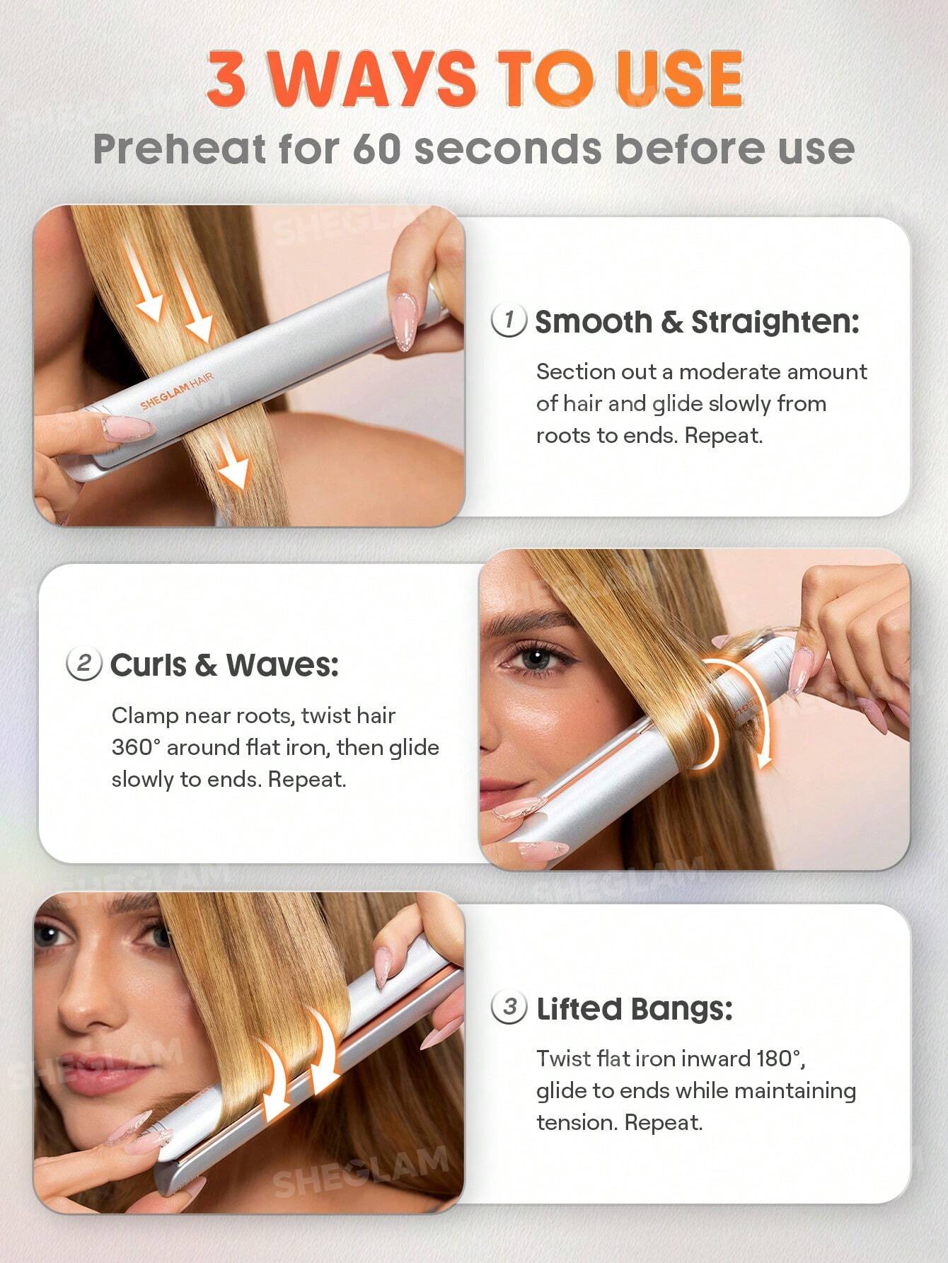Sheglam Hair mini hair straightener Pro 3 in 1