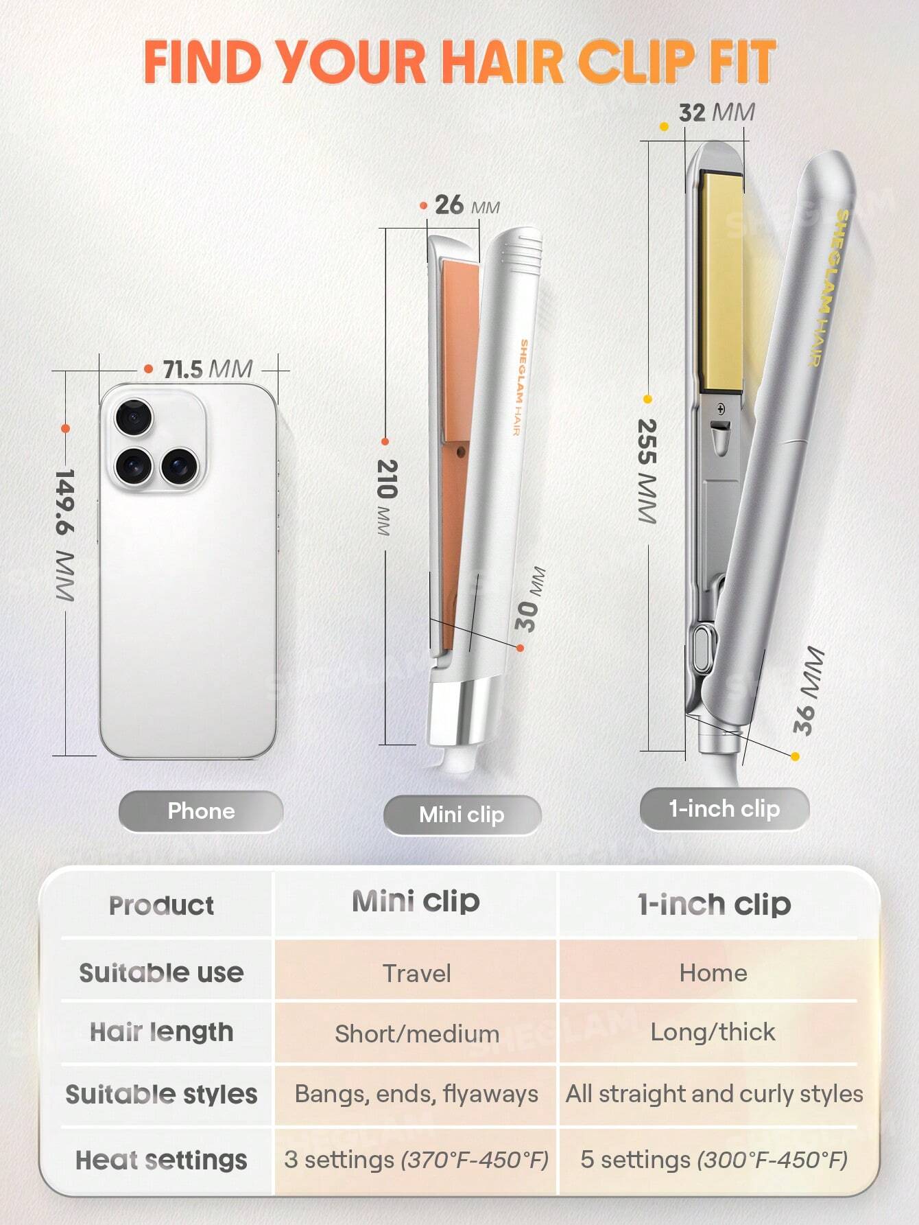 Sheglam Hair mini hair straightener Pro 3 in 1