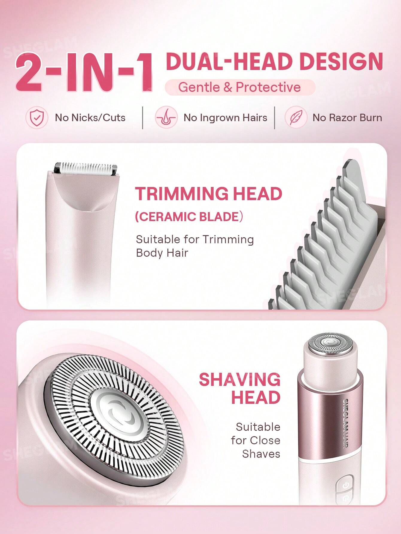 Sheglam Hair Smooth Moves Dual-Head Electric Bikini Trimmer