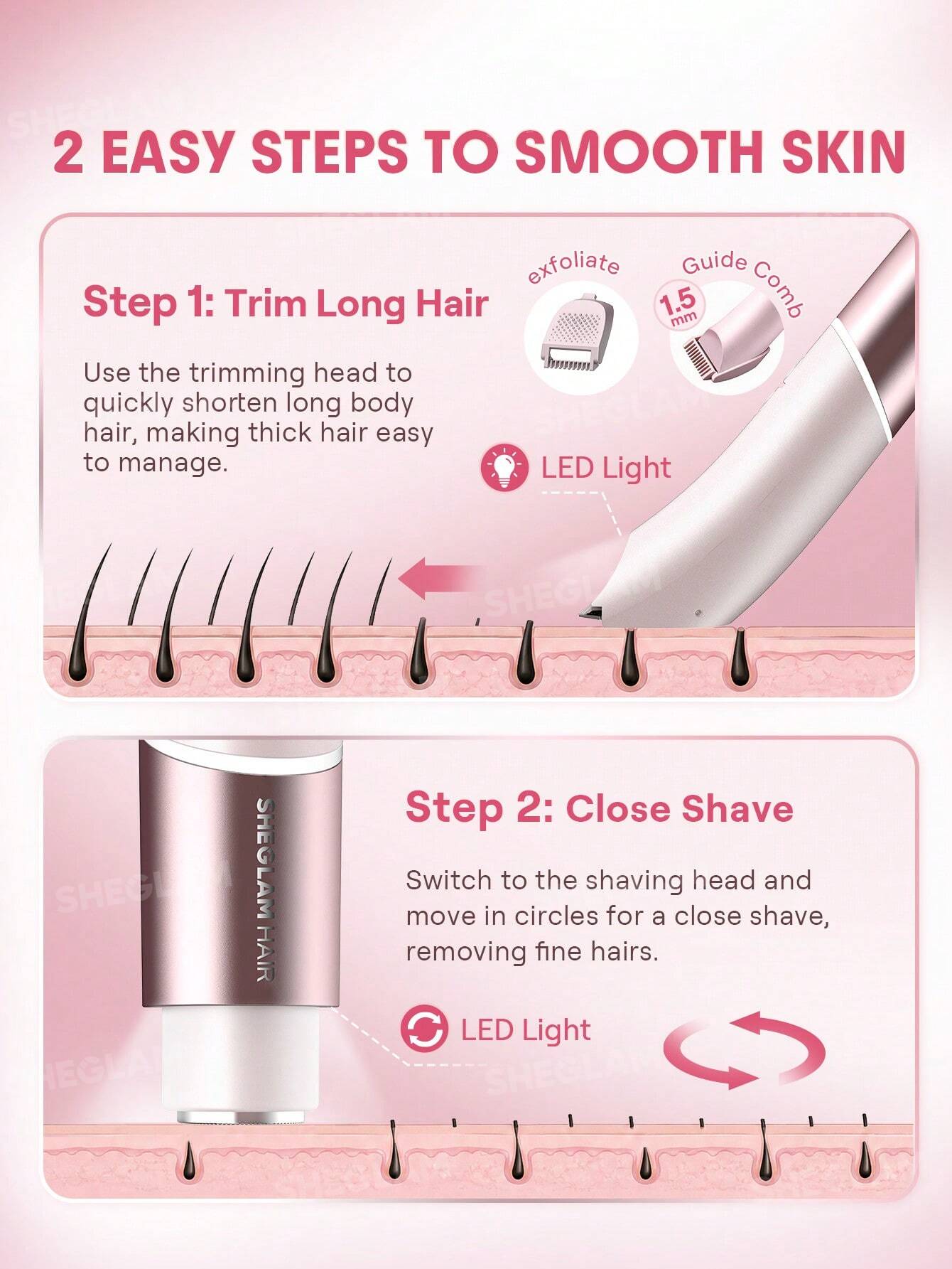 Sheglam Hair Smooth Moves Dual-Head Electric Bikini Trimmer