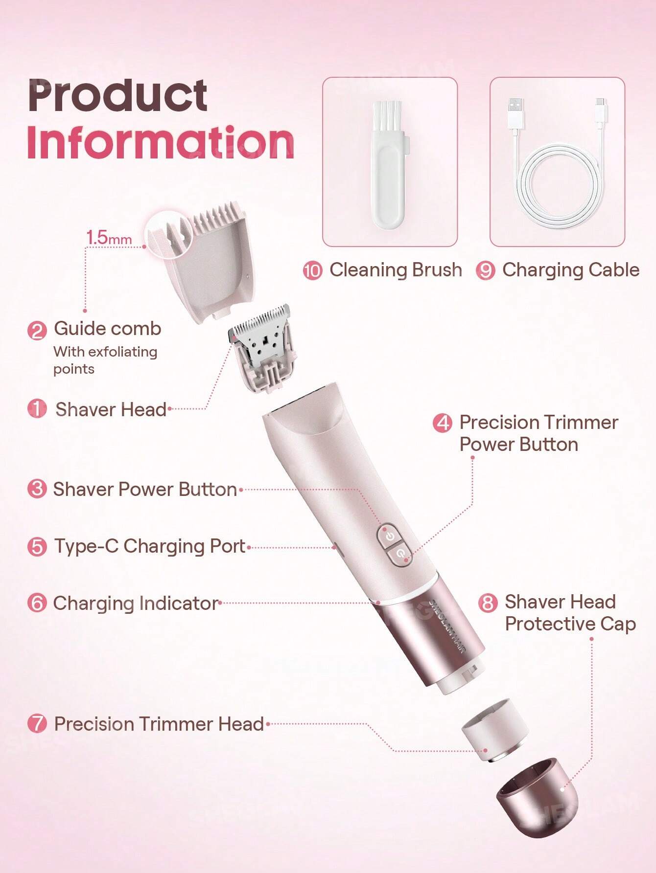 Sheglam Hair Smooth Moves Dual-Head Electric Bikini Trimmer