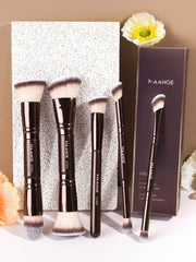 Maange 5Pcs Pro Double End Makeup Brush Brown