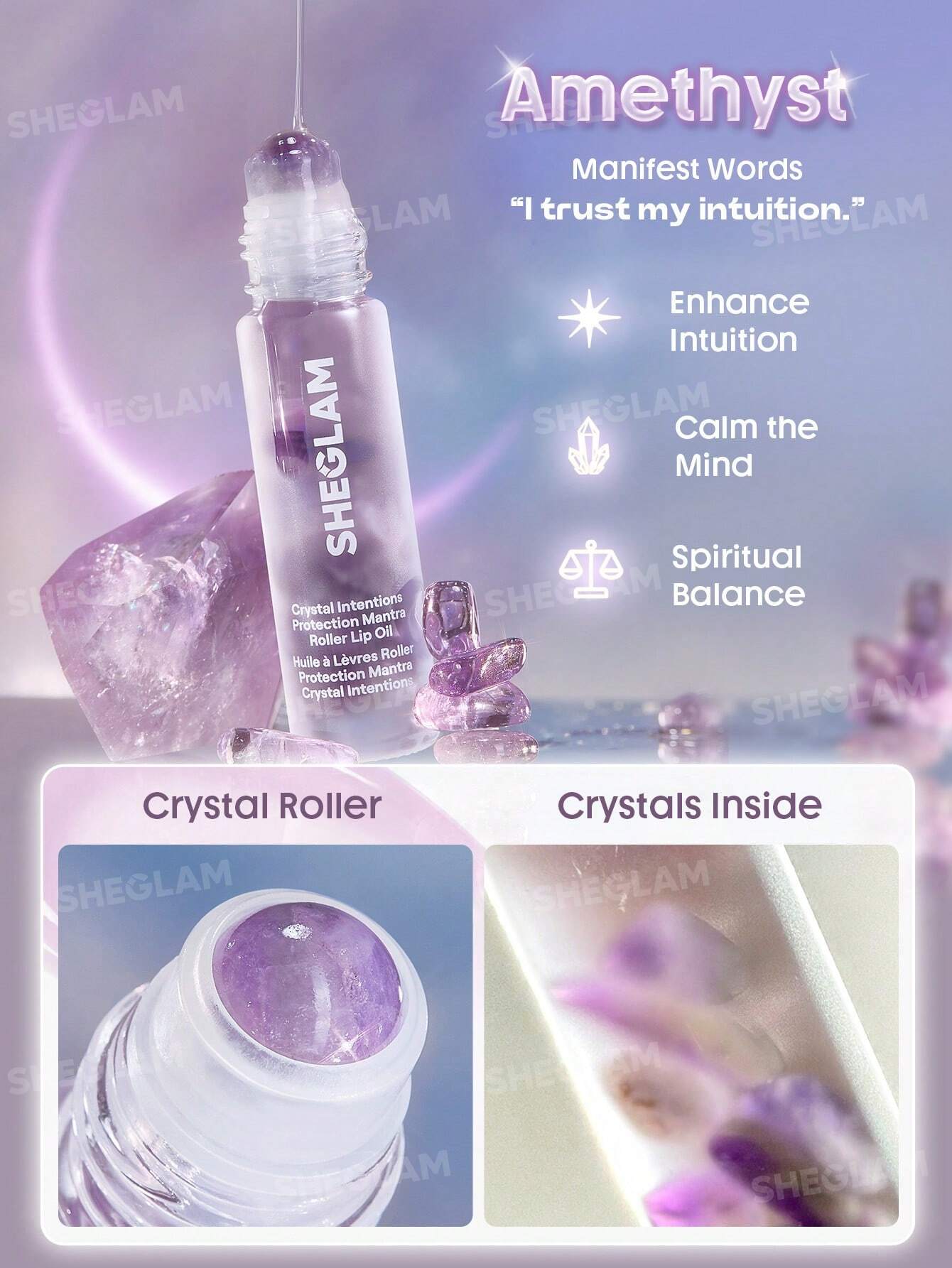 Sheglam Crystal Intentions Protection Mantra Roller Lip Oil