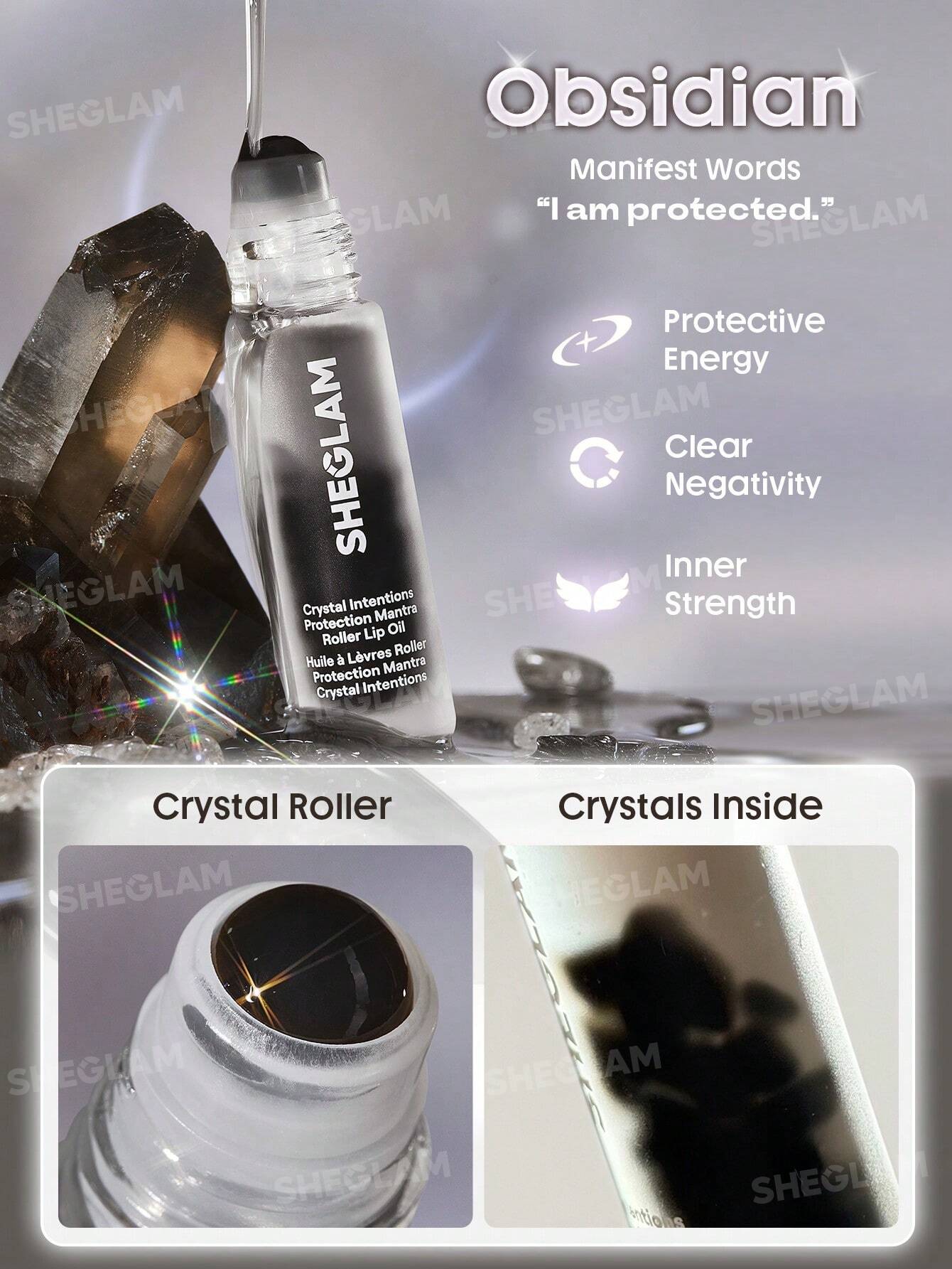 Sheglam Crystal Intentions Protection Mantra Roller Lip Oil