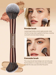 Maange Makeup Brush Set Dark Brown 6Pcs