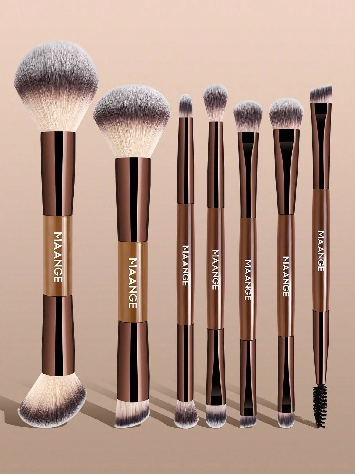 Maange 7Pcs Makeup Brush Brown