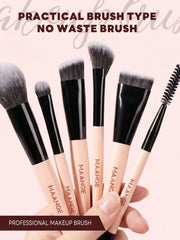 Maange 10Pcs Makeup Brush Black and Pink
