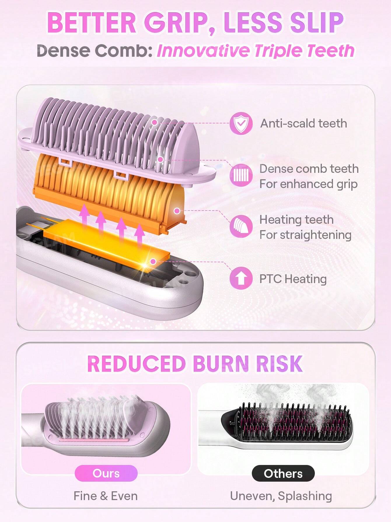 Sheglam Hydra Shot Steam Straightening Brush Pro