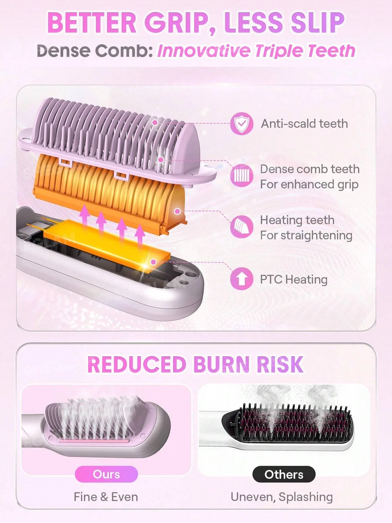 Sheglam Hair Hydra Shot Steam Straightening Brush Pro
