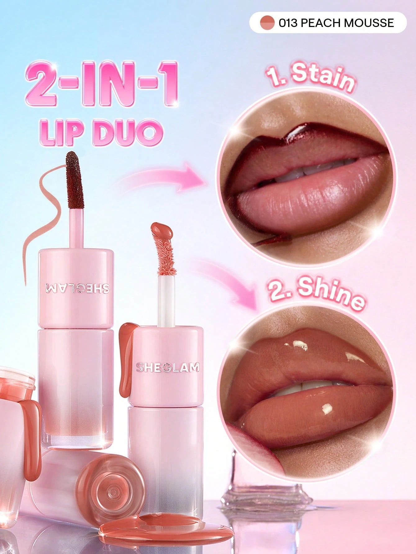Sheglam Line To Shine Peel-Off Lip Stain & Gloss Duo