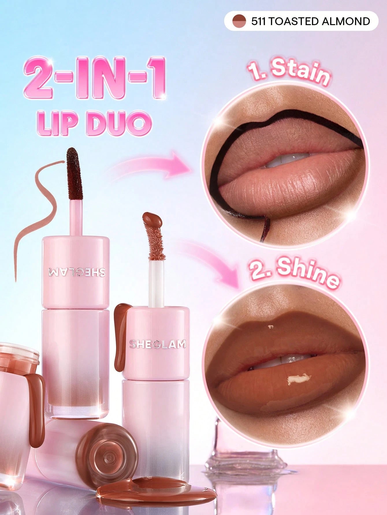 Sheglam Line To Shine Peel-Off Lip Stain & Gloss Duo
