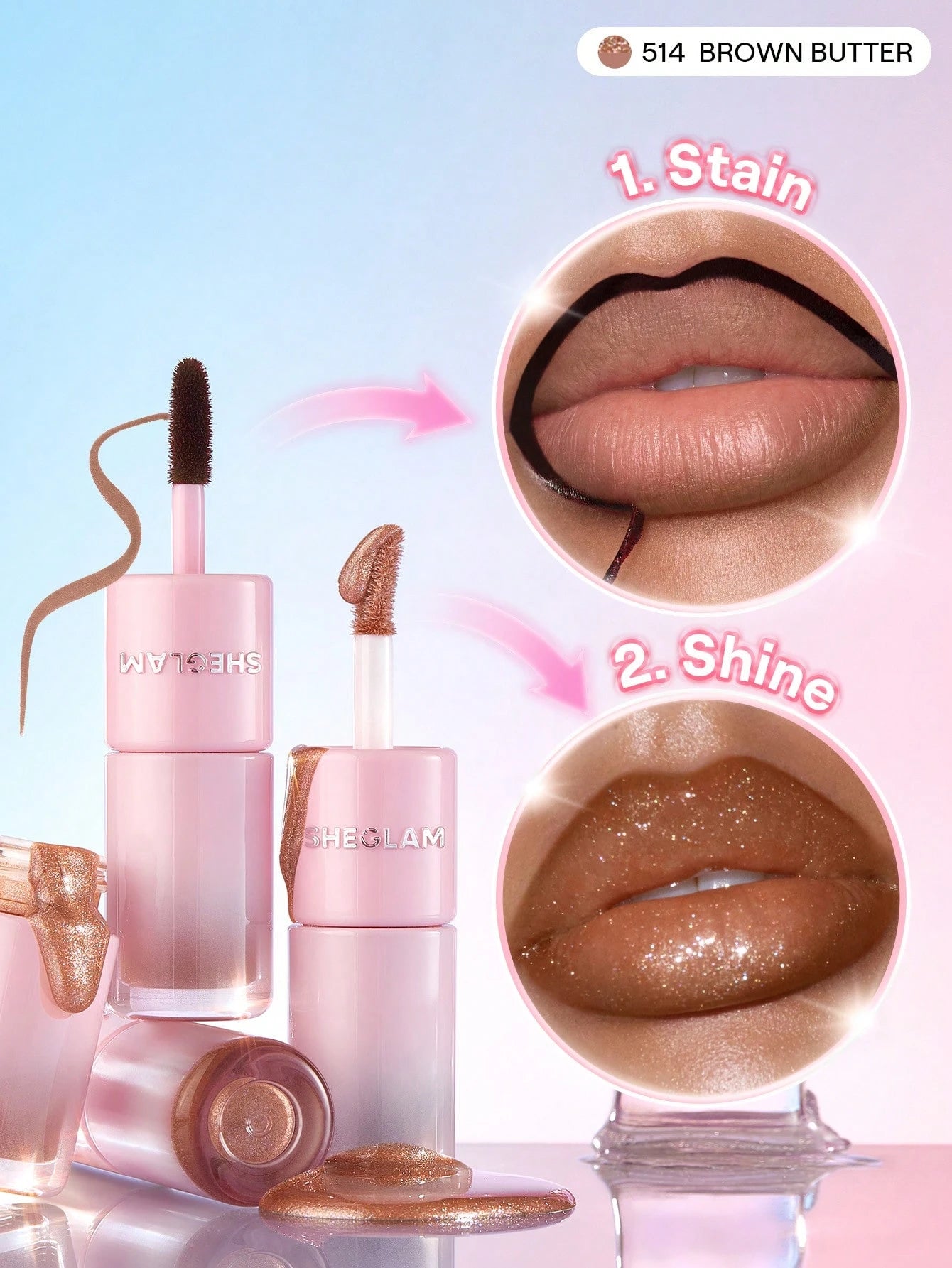 Sheglam Line To Shine Peel-Off Lip Stain & Gloss Duo