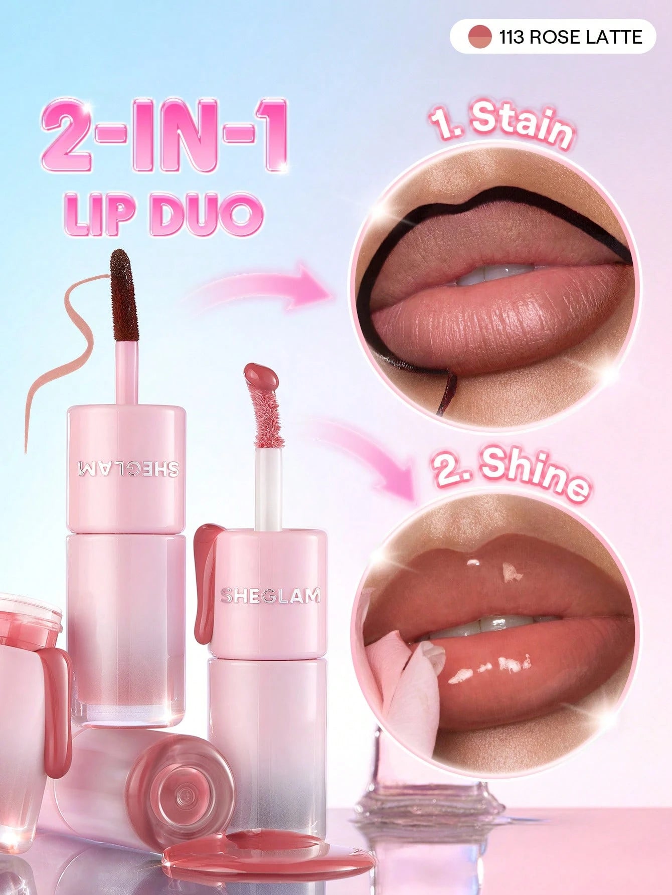 Sheglam Line To Shine Peel-Off Lip Stain & Gloss Duo