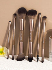 Maange Makeup Brush Set Dark Brown 6Pcs