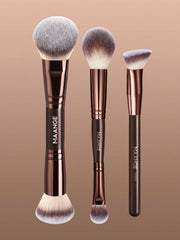 Maange 3Pcs Premium Makeup Brush Brown